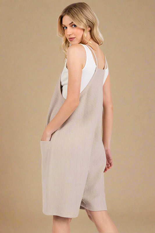 Mittoshop - Spaghetti Strap Shortalls in Oatmeal