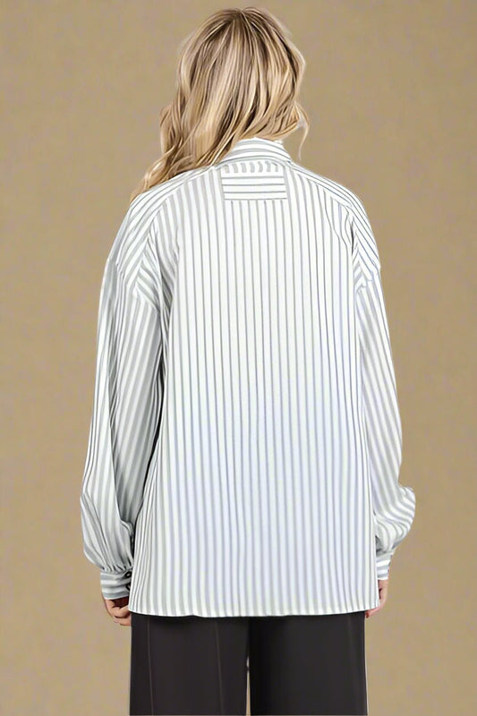 Mittoshop - Striped Long Sleeve Shirt in Sage