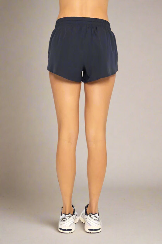 Mono B - Drawstring Active Shorts in Dark Indigo Blue