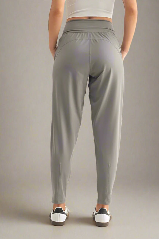 Mono B - High Waist Relaxed Jogger Pants – Smoky Taupe