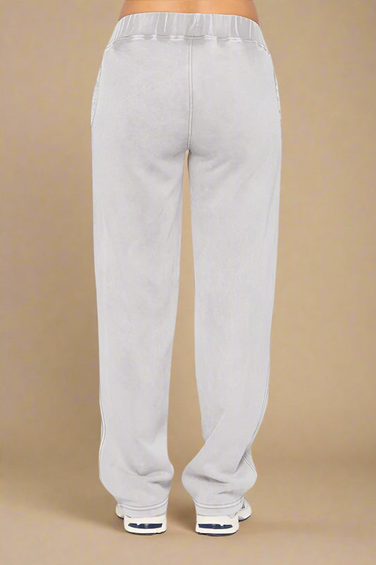 Mono B - Light Gray Elastic Waist Fleece Pants