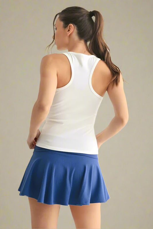 Mono B - Rib Knit Active Tank Top in White