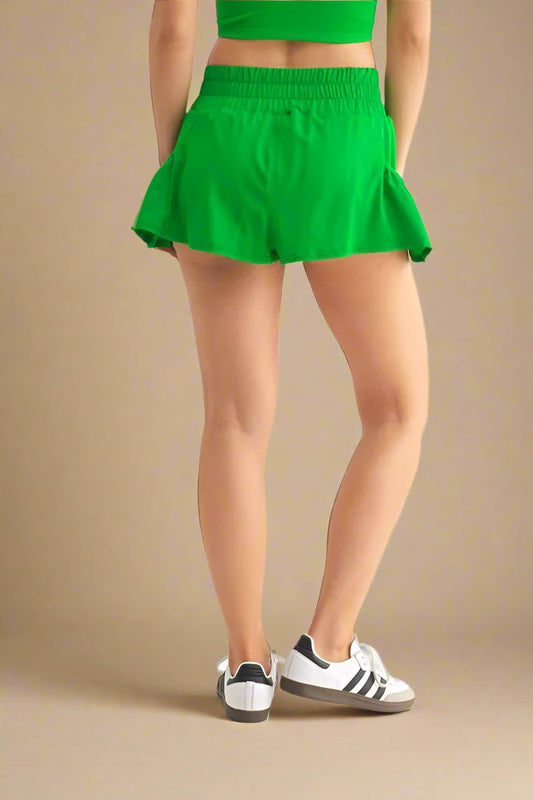 Mono B - Ruffle Pocket Lounge Shorts – Kelly Green