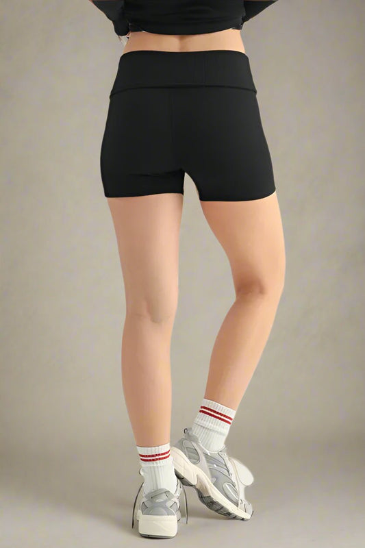 Mono B - Seamless Rib Knit Lounge Shorts in Black