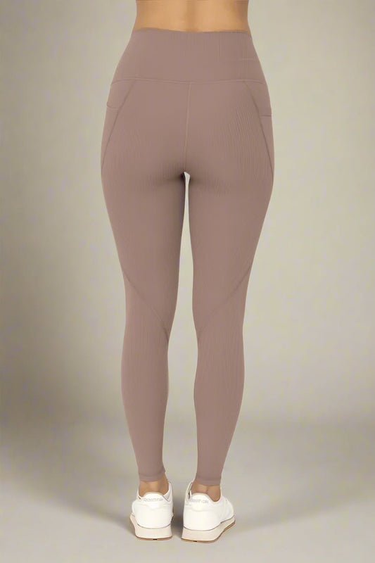 Mono B - Textured High Waist Leggings – Dusty Cocoa