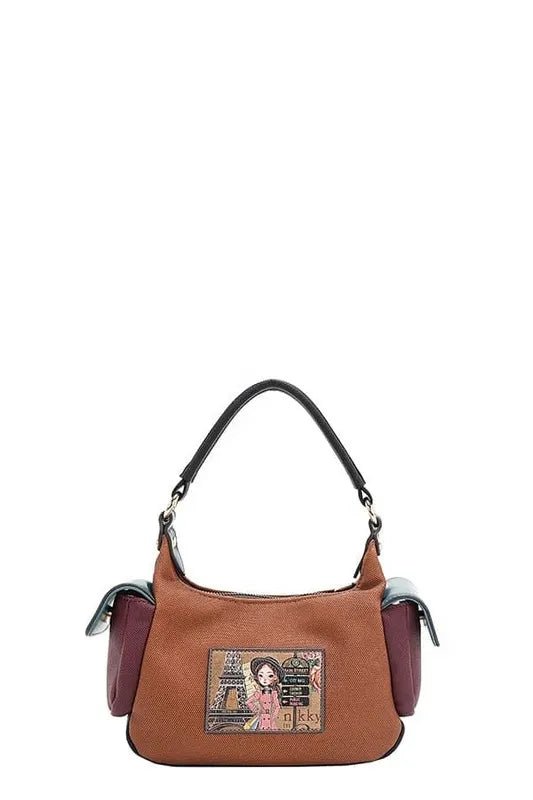Nicole Lee USA - Paris Girl Satchel Bag in Rust Eco - Leather