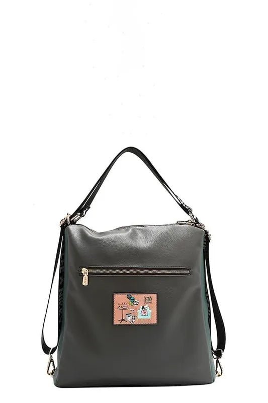 Nicole Lee USA - Pawsome Pup Convertible Tote – Blush & Charcoal