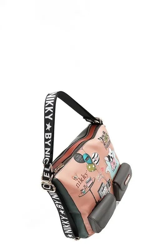 Nicole Lee USA - Pawsome Pup Convertible Tote – Blush & Charcoal