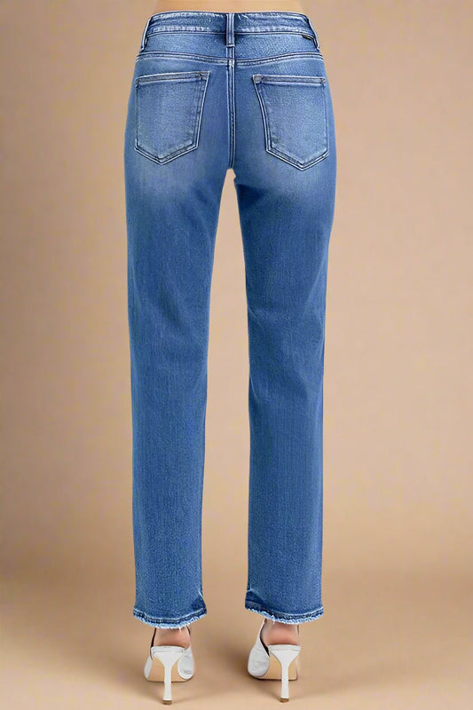 RISEN - Classic Mid Wash Straight Leg Jeans