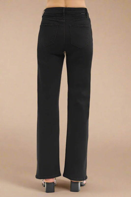 RISEN - High Rise Straight Jeans – Black Wash