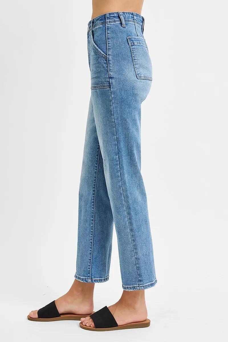 RISEN - Light Wash High Rise Wide Leg Jeans