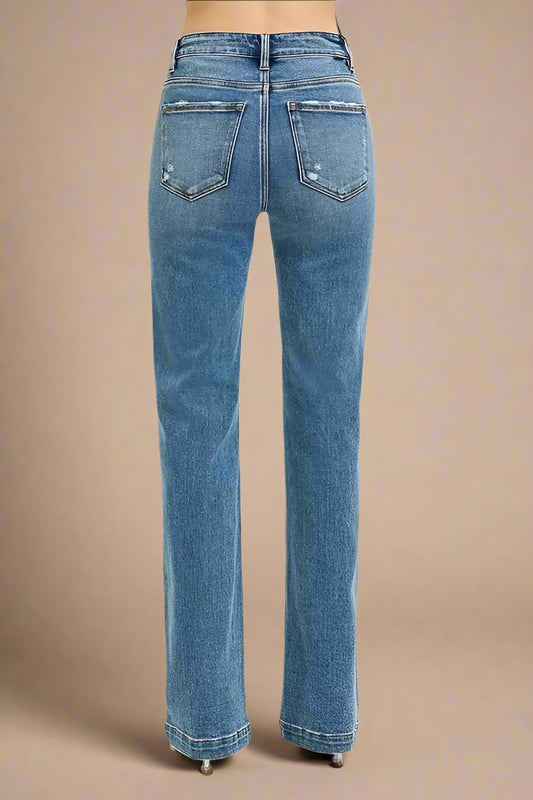 RISEN - Medium Wash High Rise Bootcut Jeans