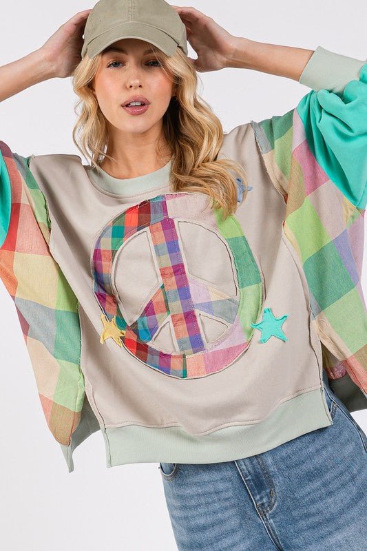 SAGE+FIG - Tiffany Blue Peace Patch Sweatshirt