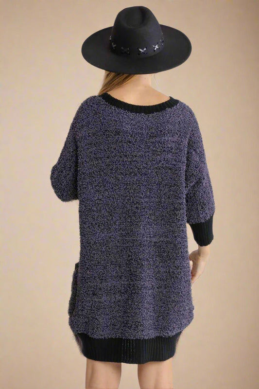 UMGEE - Black Mini Sweater Dress with Pockets