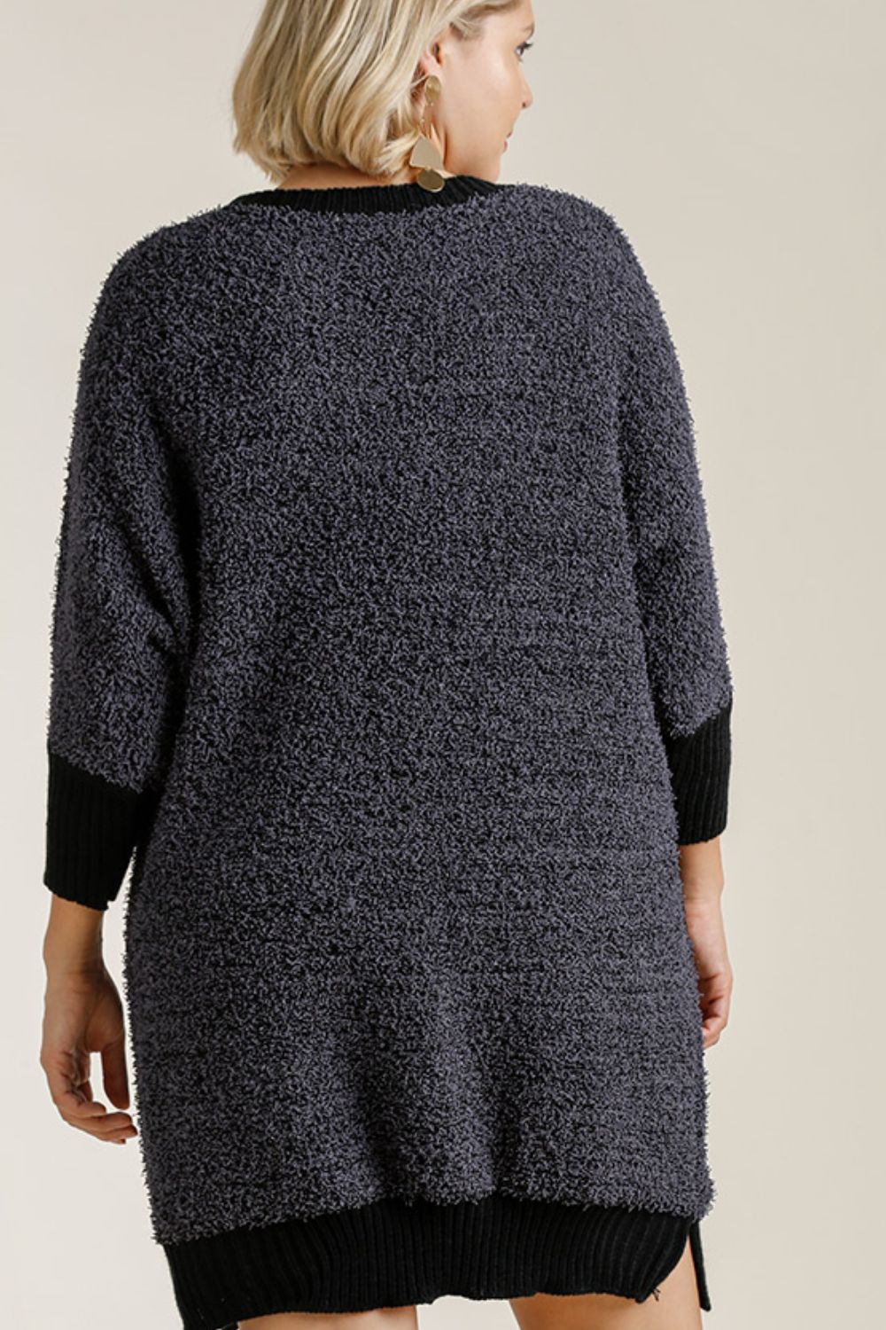 UMGEE - Black Mini Sweater Dress with Pockets