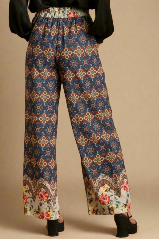 UMGEE - Boho Border Print Pants – Indigo Floral