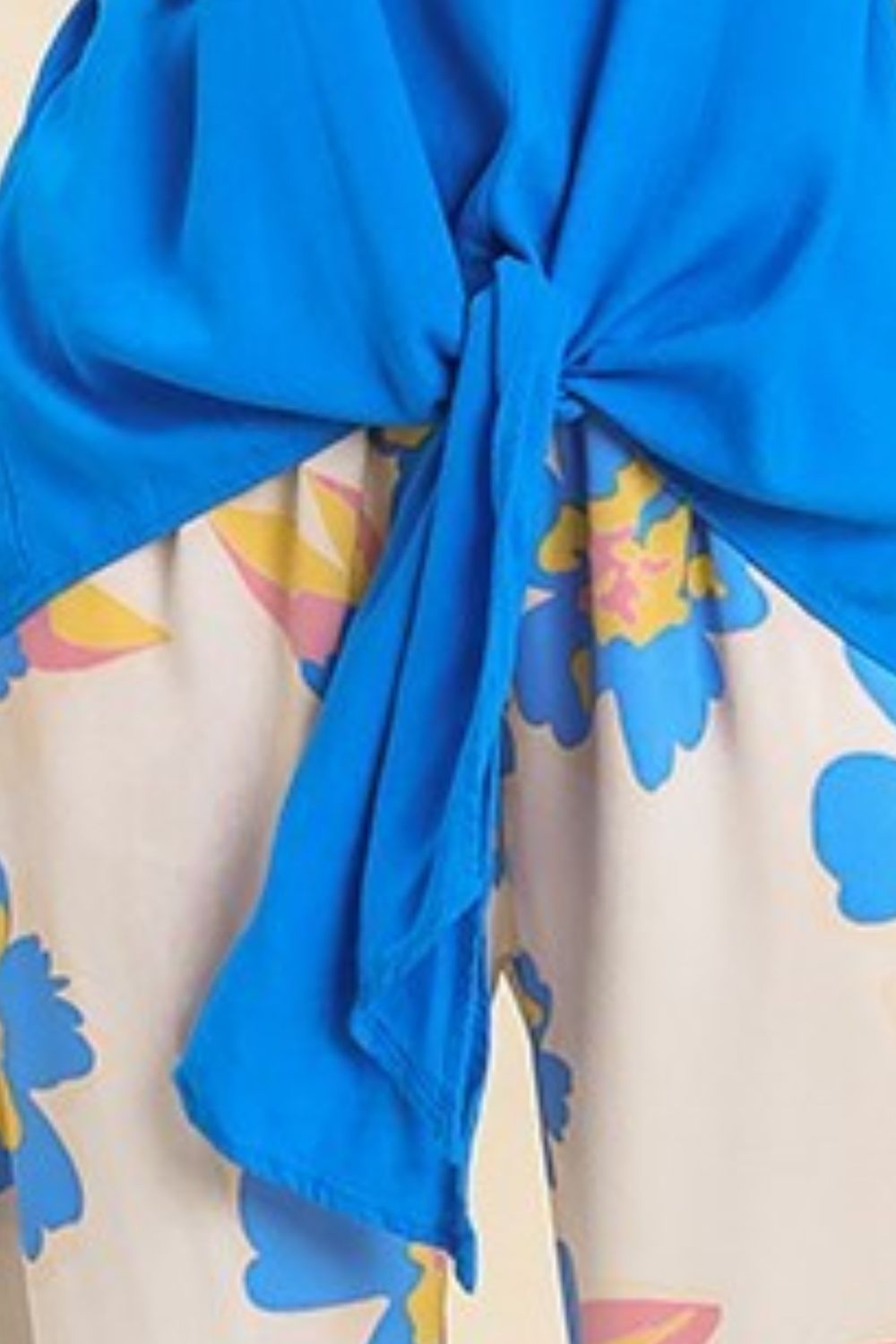 UMGEE - Electric Blue Frayed - Edge Tie - Front Cami