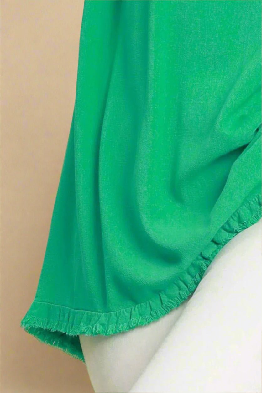 UMGEE - Frayed Edge High - Low Tunic β Kelly Green
