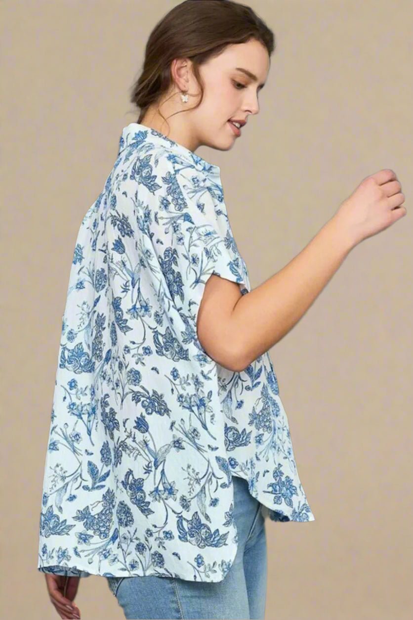 UMGEE - Indigo Garden Button - Down