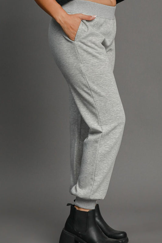 UMGEE - Light Gray High Rise Elastic Waist Knit Joggers