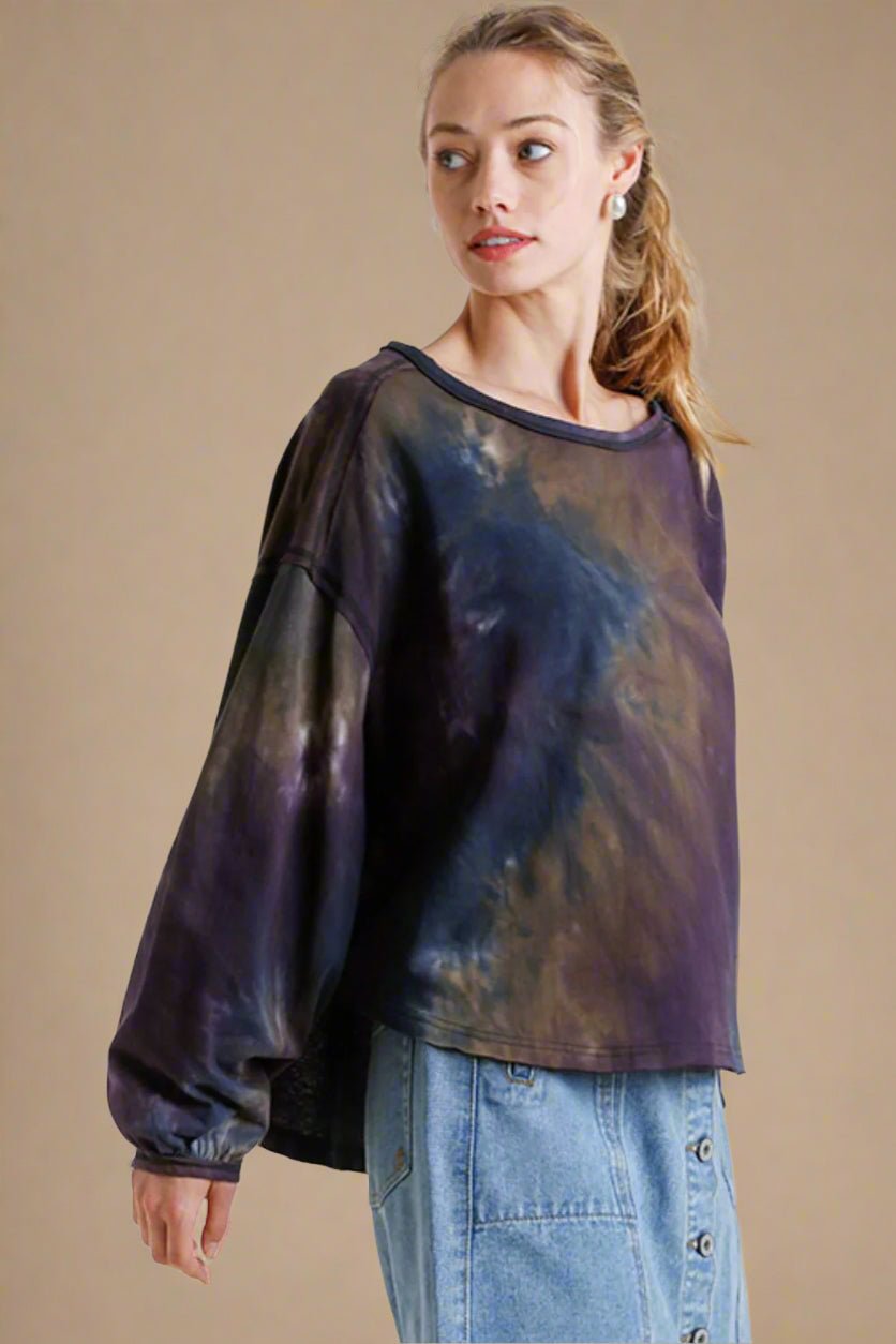 UMGEE - Midnight Tie - Dye Long Sleeve Pullover