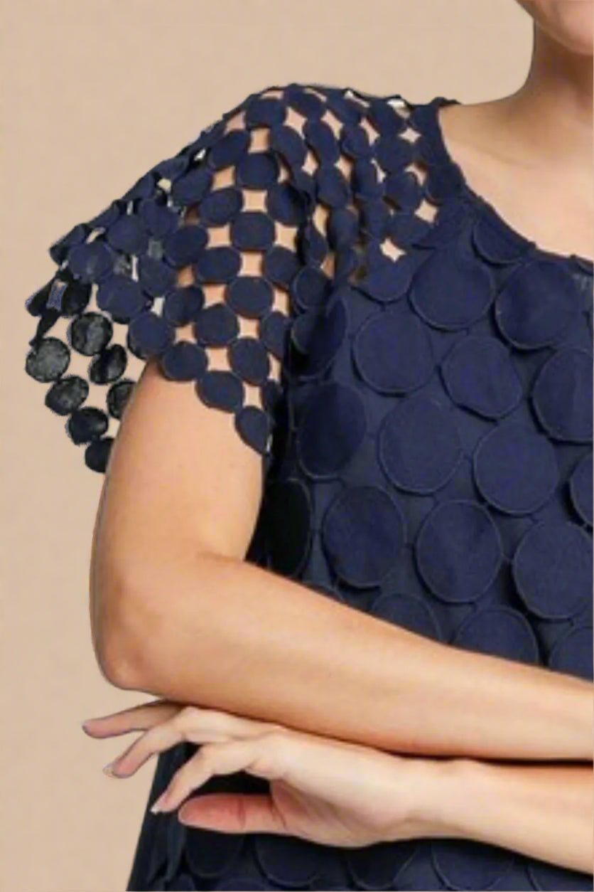 UMGEE - Navy Circle Cutout Top