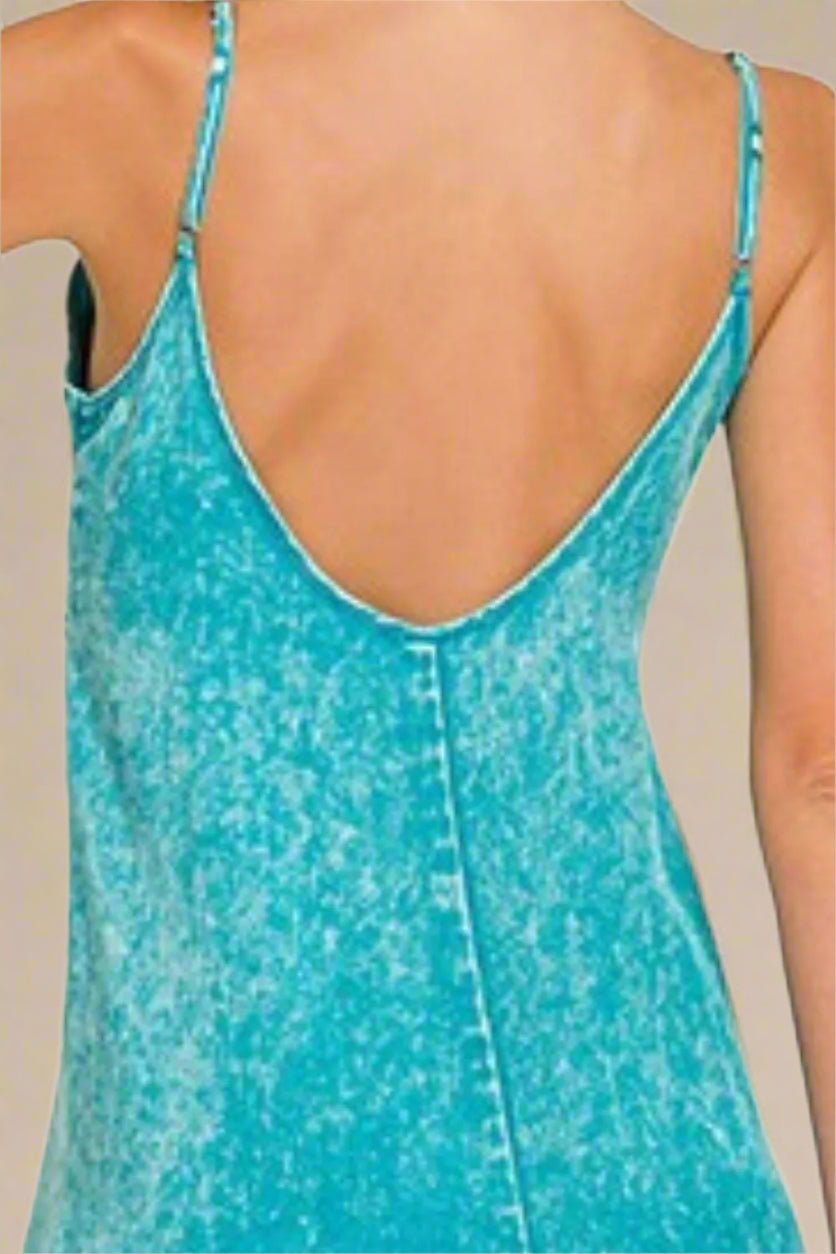 Zenana - Acid Wash Denim Maxi Dress – Aqua Blue