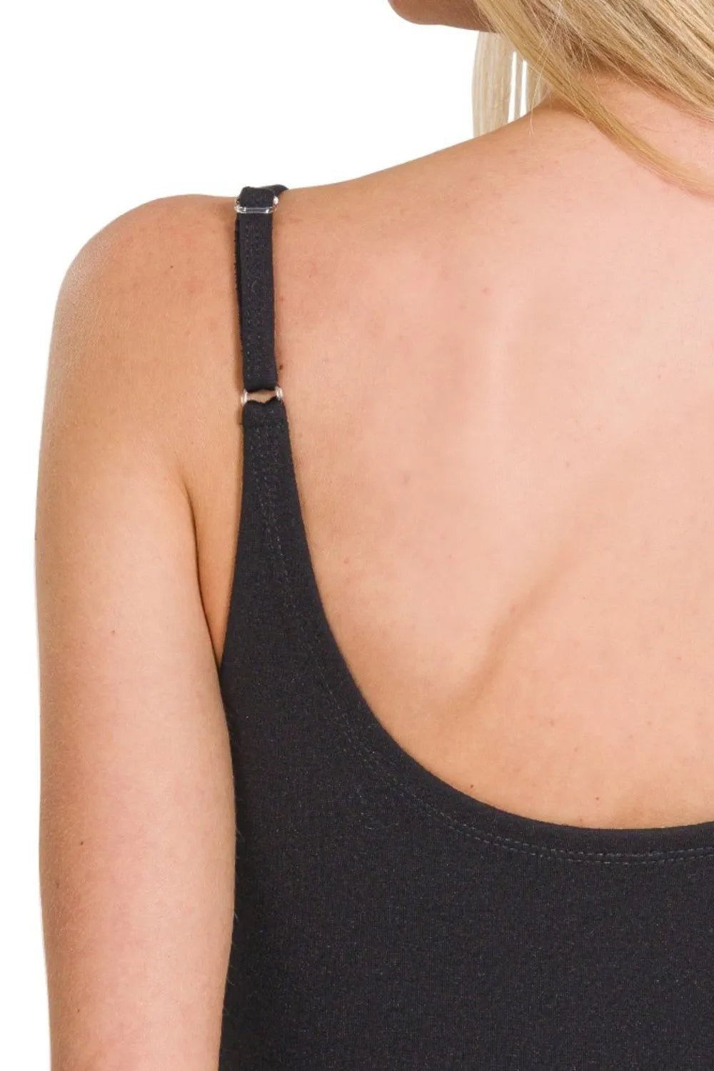 Zenana - Black Fitted Scoop Neck Mini Dress