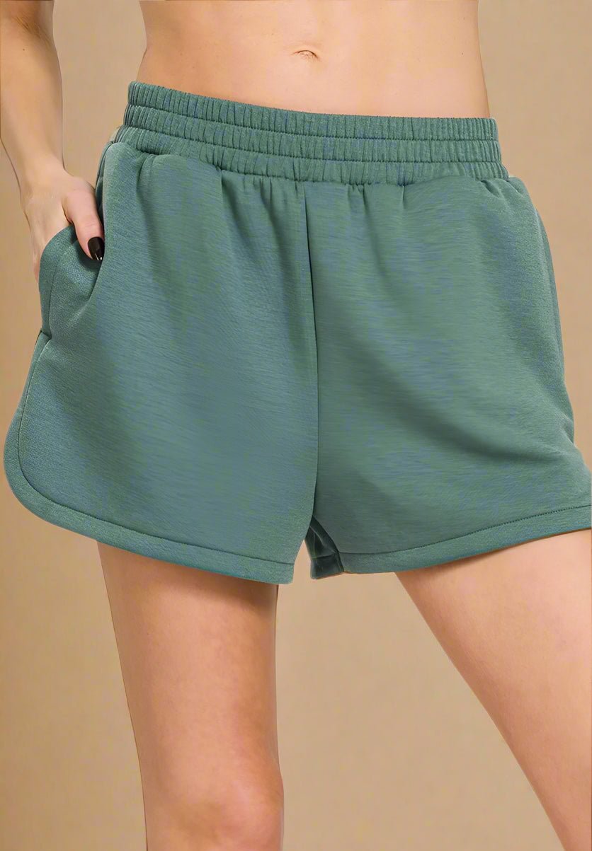 Zenana - Casual Knit Shorts – Sage Green