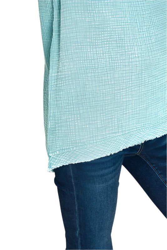 Zenana - Frayed V - Neck Sleeveless Top – Aqua Green