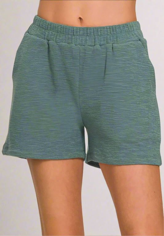 Zenana - Lounge Shorts in Dusty Teal