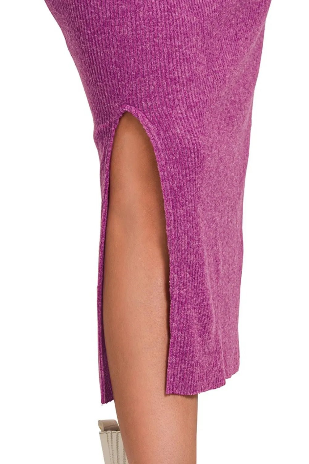 Zenana - Magenta Knit Top & Midi Skirt Set