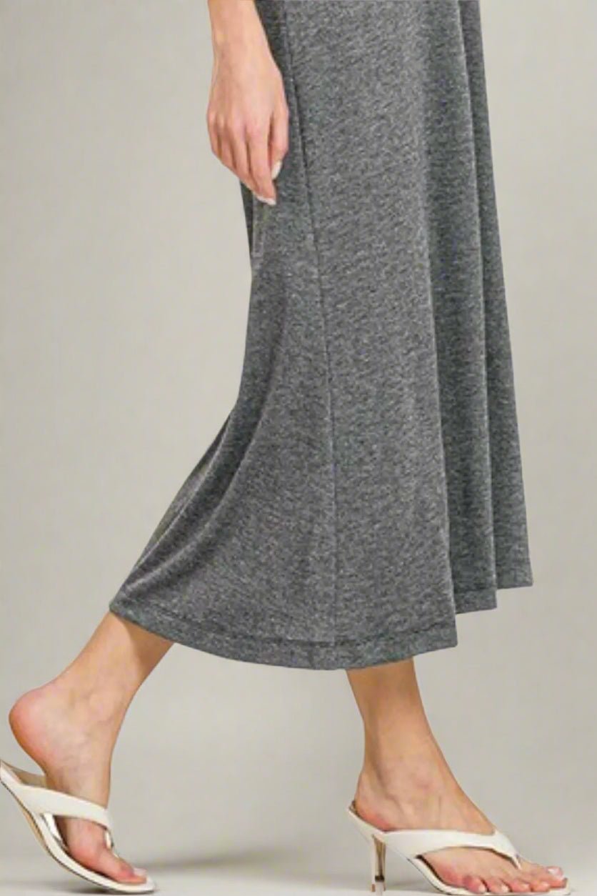 Zenana - Twist Strap Open Back Midi Dress – Charcoal Heather