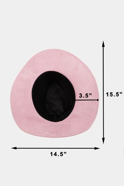 Dusty Rose Vegan Suede Braided Band Hat