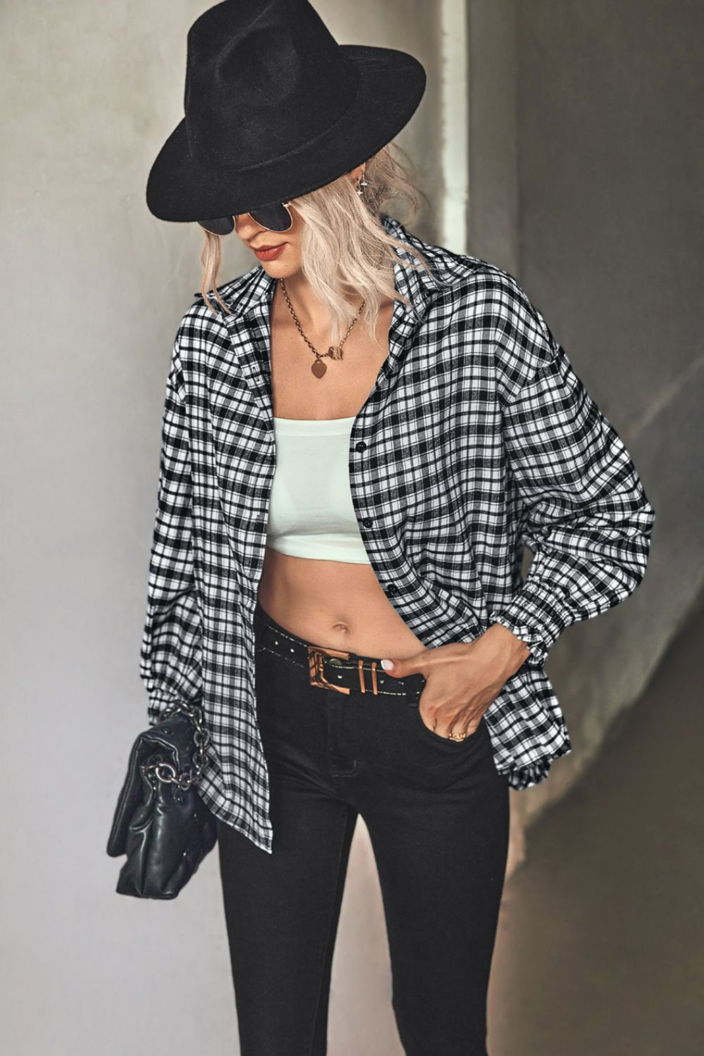 Plaid Button Front Shirt