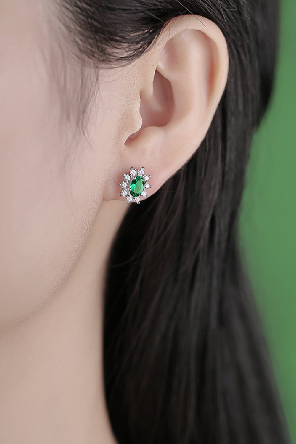 1 Carat Lab-Grown Emerald & Zircon Stud EarringsEarringsBeach Rose Co.