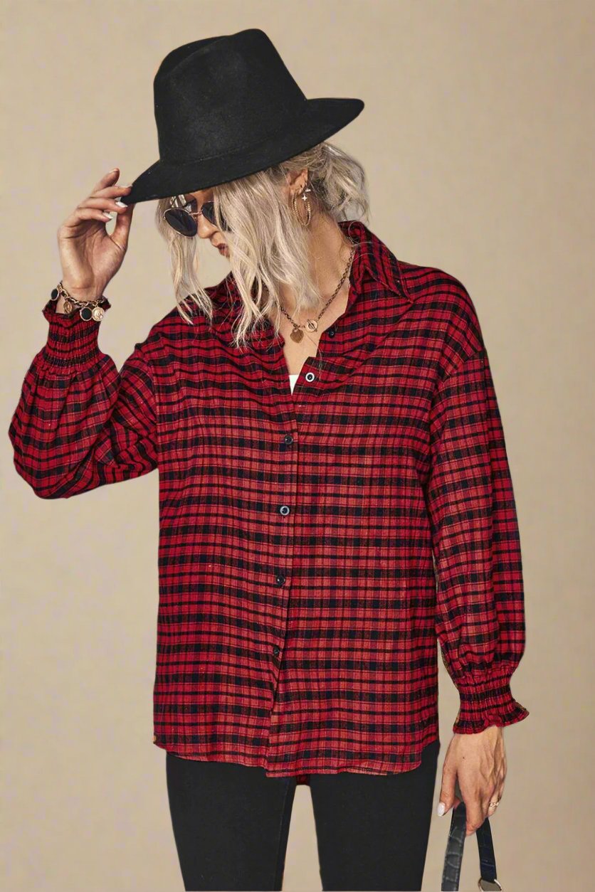 Plaid Button Front Shirt