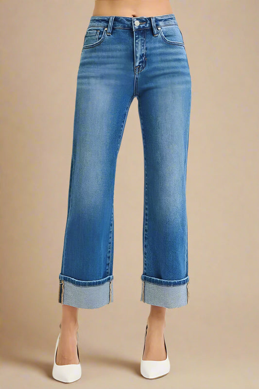 Blue jeans with a white background