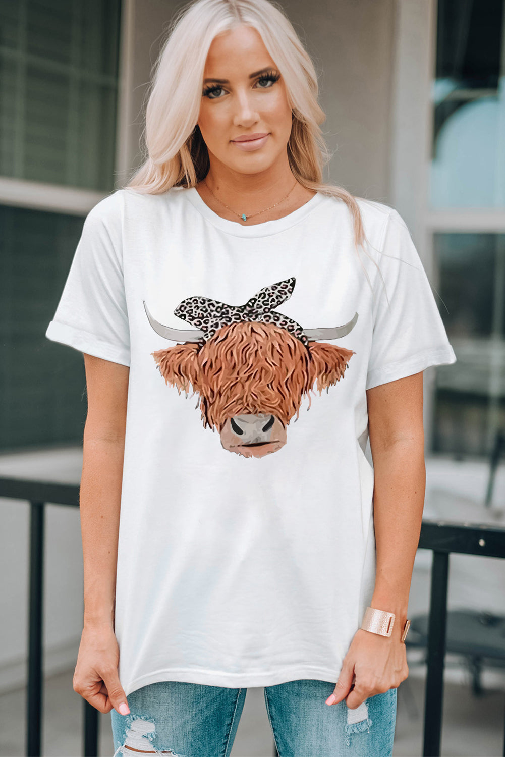 Cute Steer Graphic T-Shirt