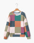 Olive & Multicolor Color Block Waffle Knit Top