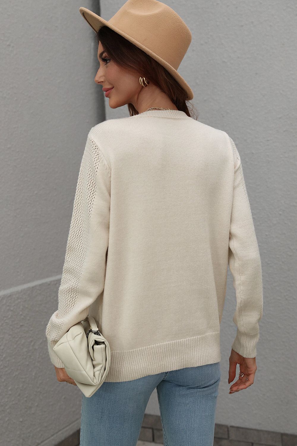 Fringe Detail Long Sleeve Sweater