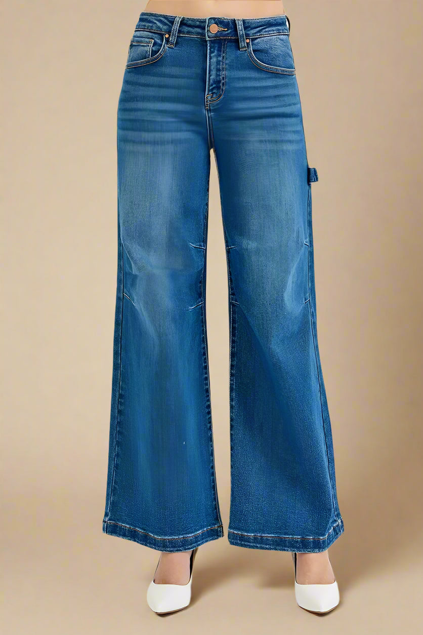 Blue jeans on a white background