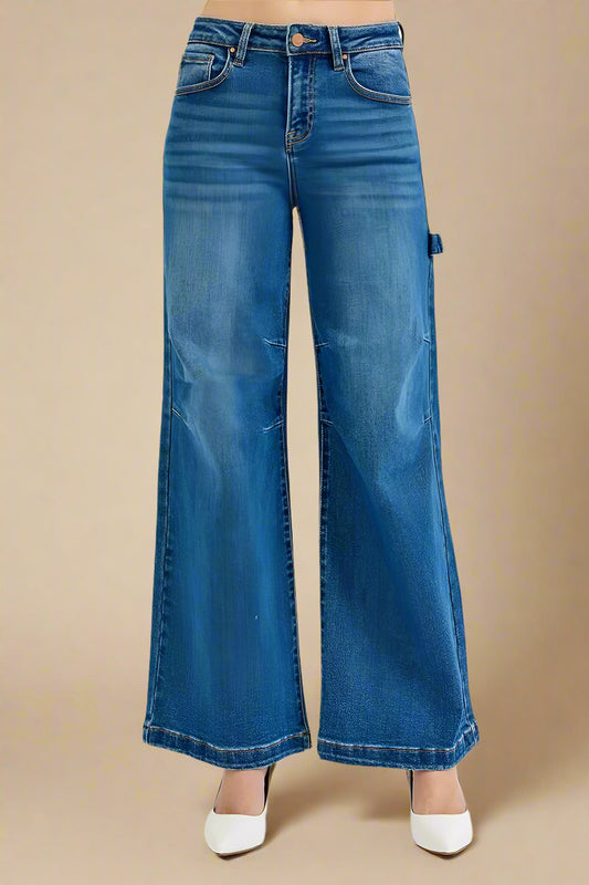 Blue jeans on a white background