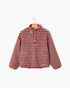 Red & Cream Striped Fleece Pullover