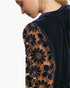 Navy Velvet & Lace Baby Doll Top