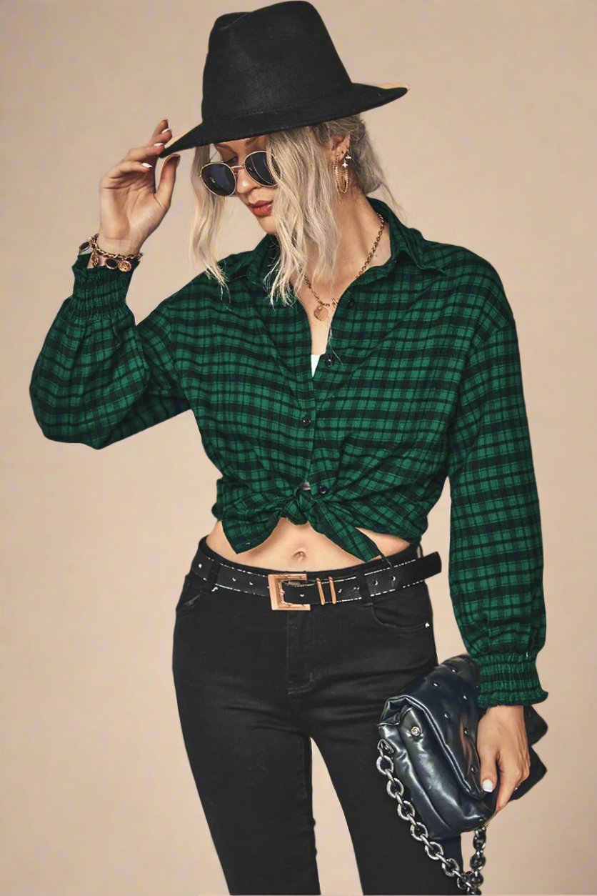 Plaid Button Front Shirt