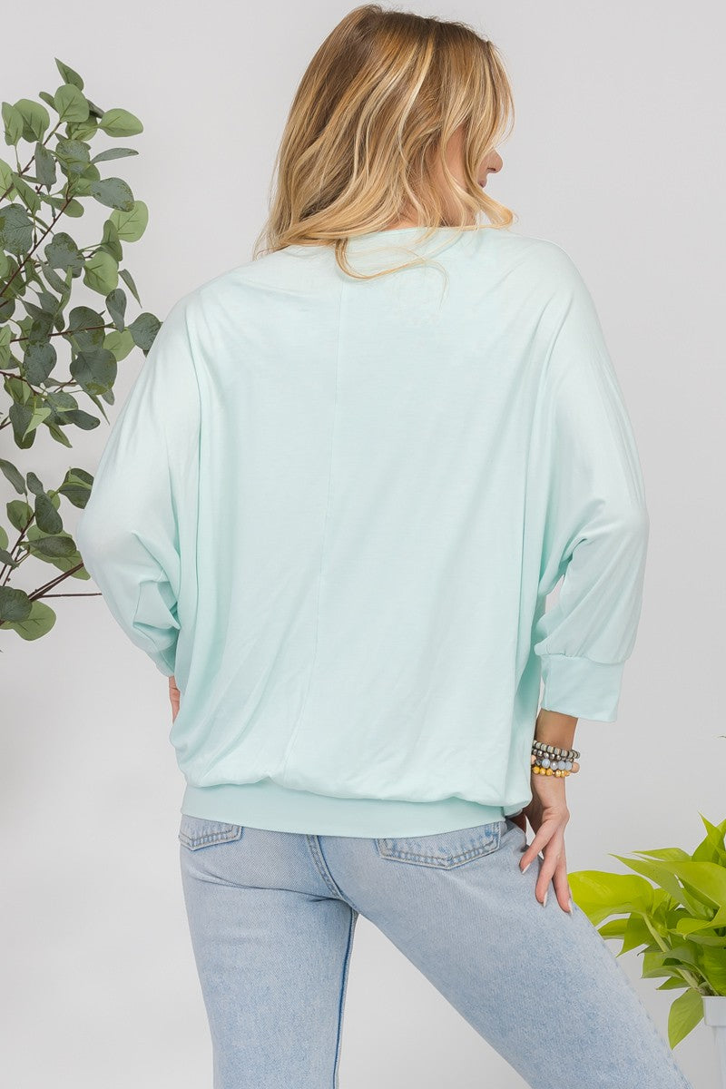 Floral Layered Look Top in Mint