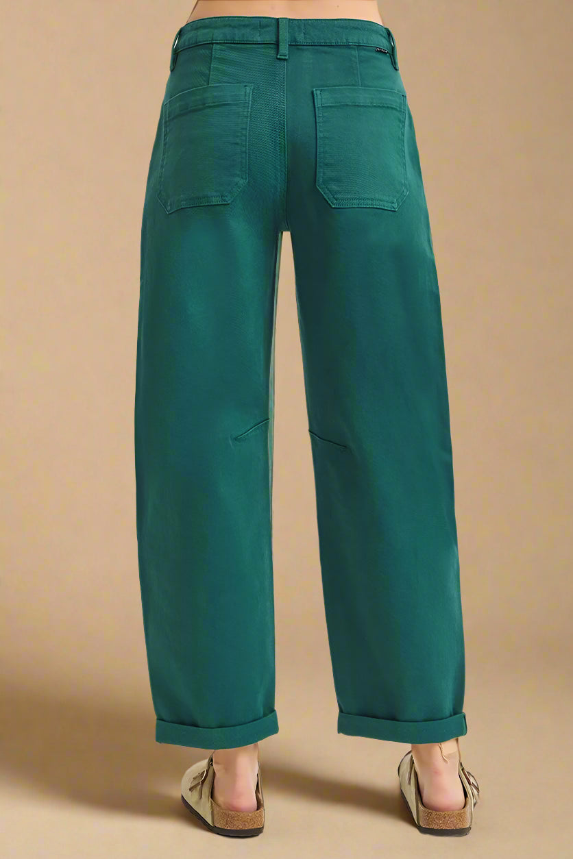 Green pants on a white background