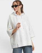 Heather White Hooded Pullover
