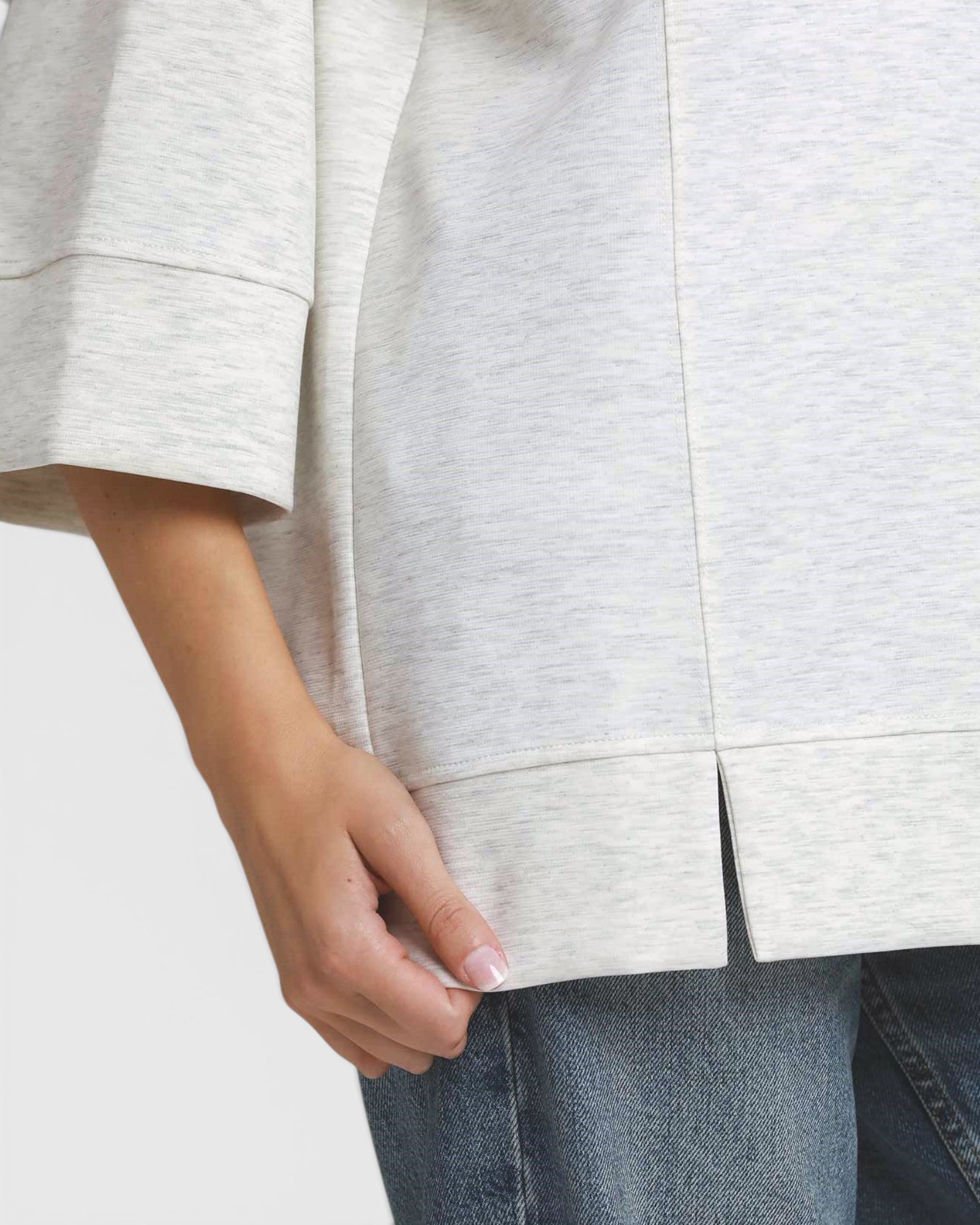 Heather White Hooded Pullover